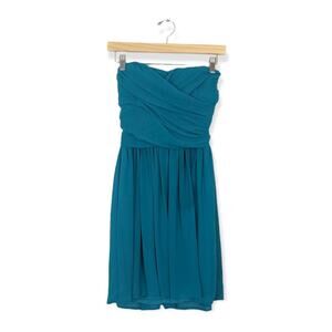 BCX Turquoise Teal Ruched Sweetheart Strapless Dress Size 5